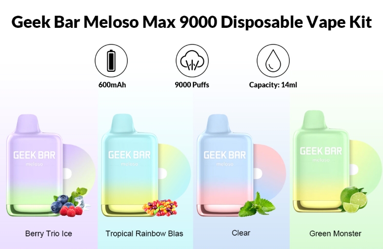 Geek Bar Meloso Max 9000 Puffs Vape - Hielo Tr&iacute;o de Bayas: La Experiencia Definitiva en el Mercado Chileno de Vaping en 2025