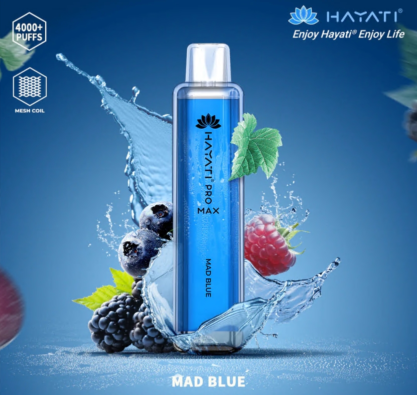Descubre el Hayati Pro Max 4000 Puffs Vape - azul loco: Innovaci&oacute;n y Sabor en Tus Manos